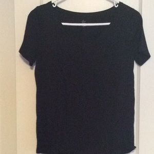 Loft Black V Neck T-Shirt Size M